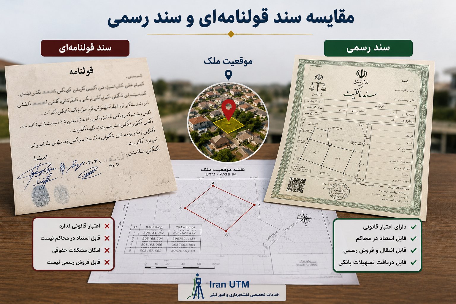 مقایسه سند قولنامه‌ای و سند رسمی