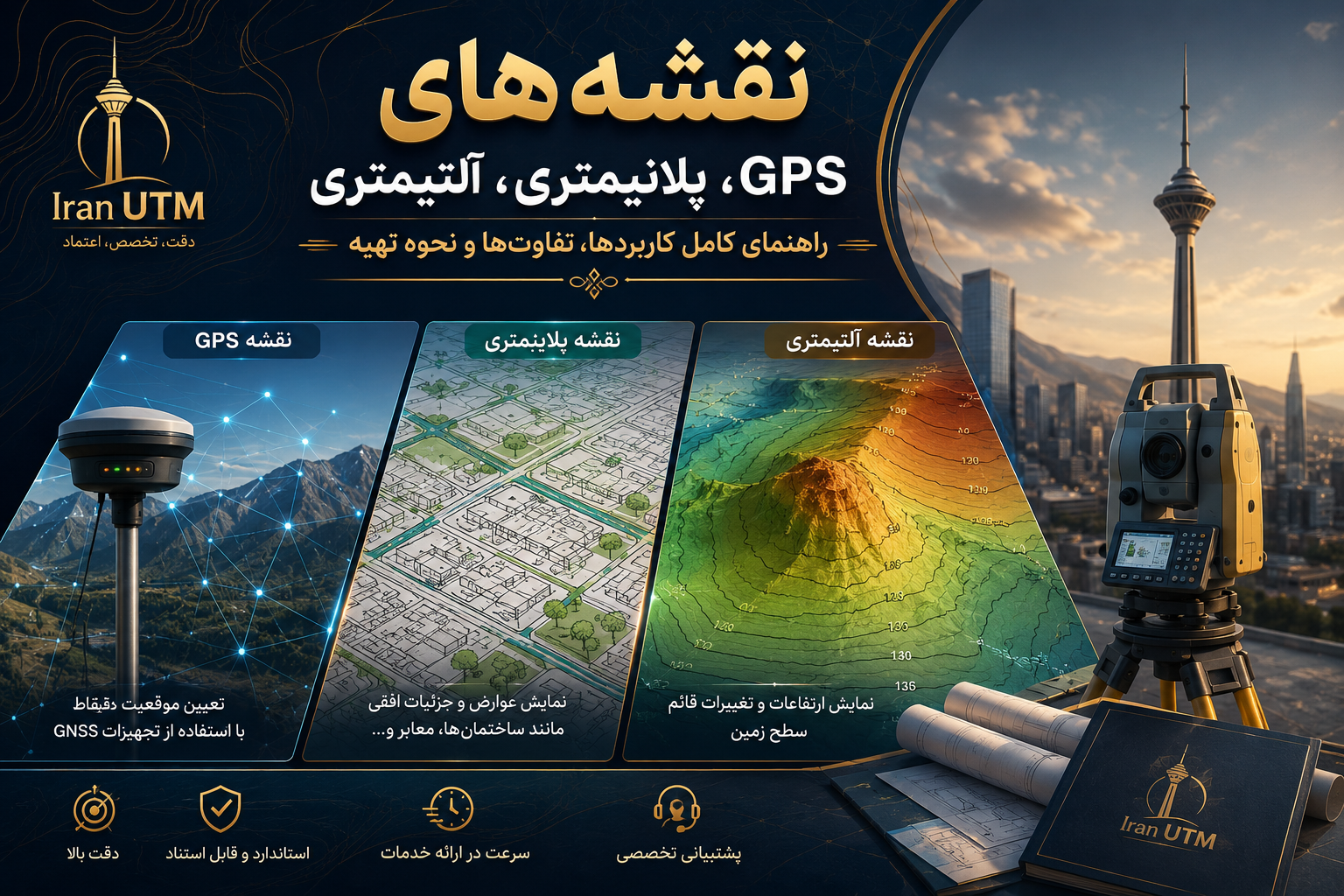 نقشه های GPS پلانیمتری و آلتیمتری ایران UTM