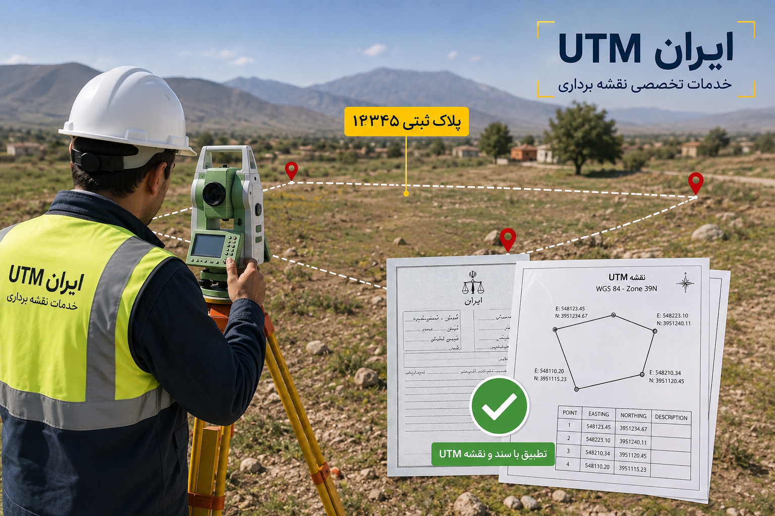 تطبیق وضعیت ملک با سند و نقشه UTM