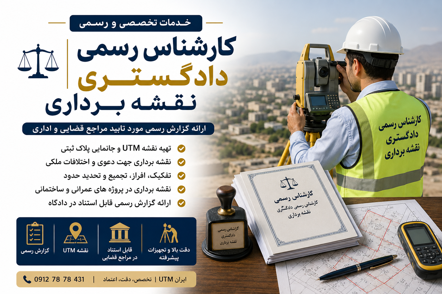 کارشناس رسمی دادگستری نقشه برداری و تهیه نقشه UTM