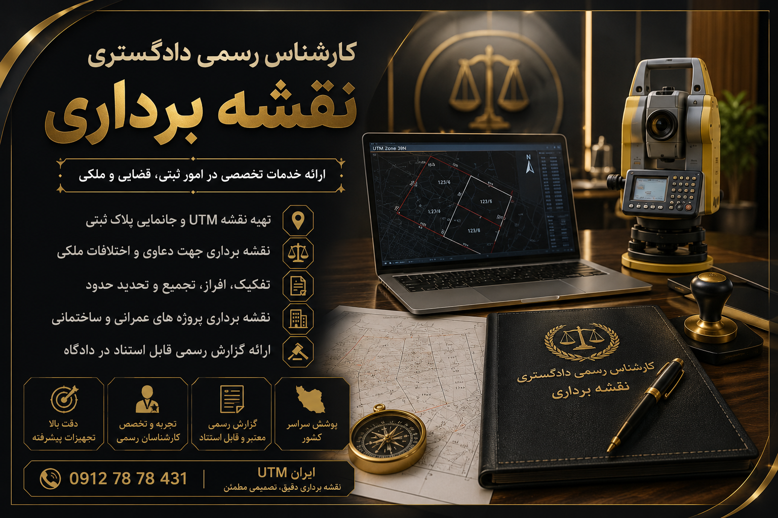 خدمات کارشناس رسمی دادگستری نقشه برداری