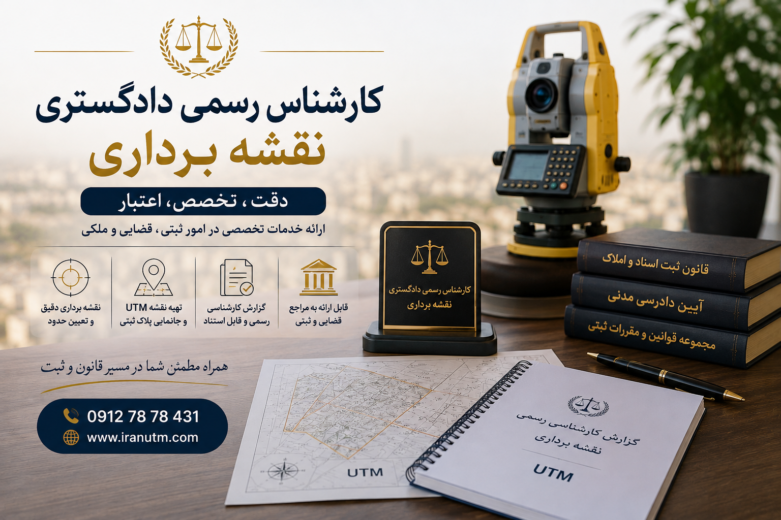 خدمات کارشناس رسمی دادگستری نقشه برداری و تهیه نقشه UTM