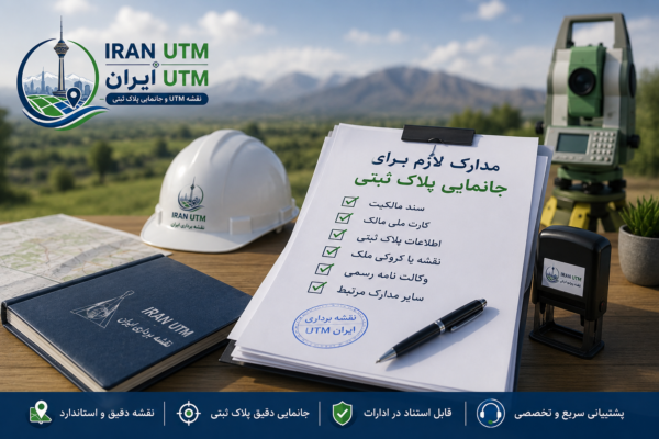مراحل جانمایی پلاک ثبتی از ثبت درخواست تا تهیه نقشه UTM توسط کارشناس رسمی دادگستری
