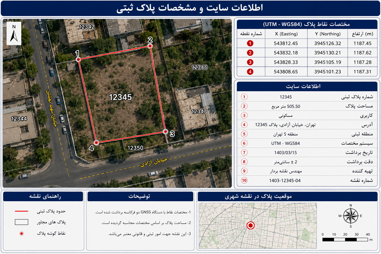 اطلاعات سایت ایران UTM درباره جانمایی پلاک ثبتی اطلاعات خدمات جانمایی و نقشهبرداری ایران UTM