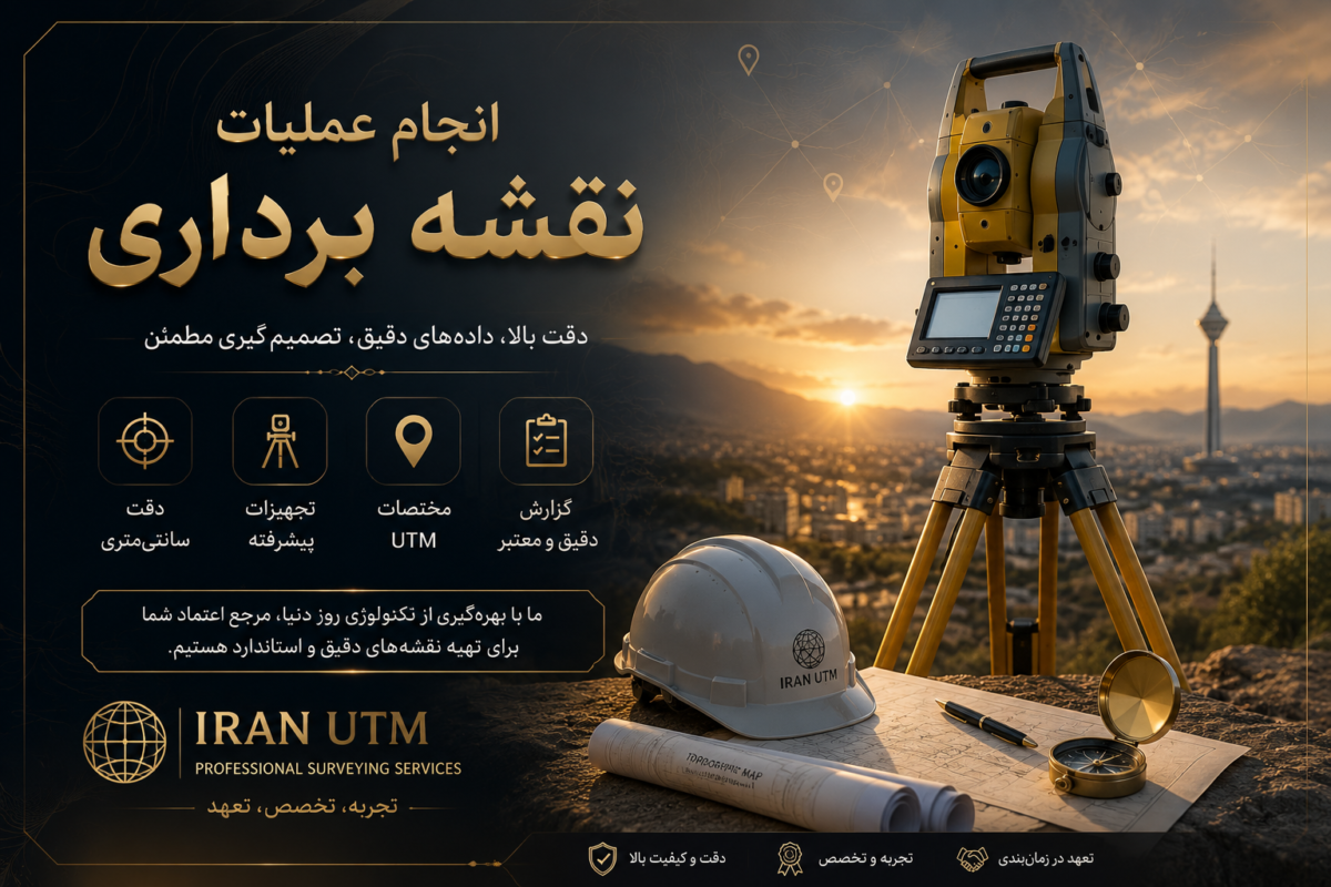 انجام عملیات نقشه برداری حرفه ای با تجهیزات پیشرفته
