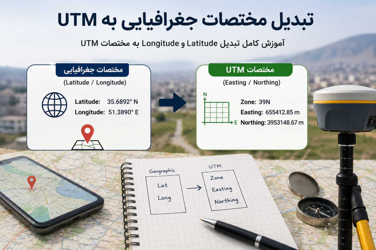 تبدیل مختصات جغرافیایی Latitude و Longitude به سیستم UTM
