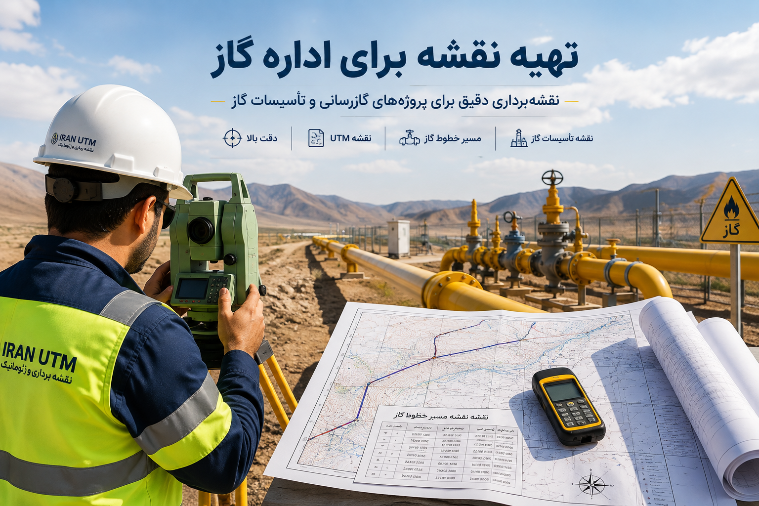 تهیه نقشه برای اداره گاز و نقشه‌برداری دقیق ملک و زمین