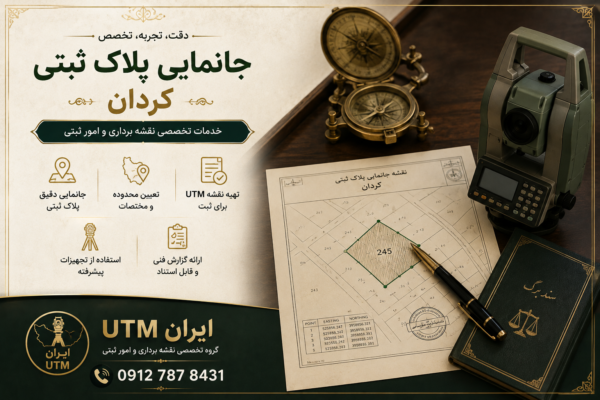 جانمایی پلاک ثبتی کردان و تهیه نقشه UTM | ایران UTM