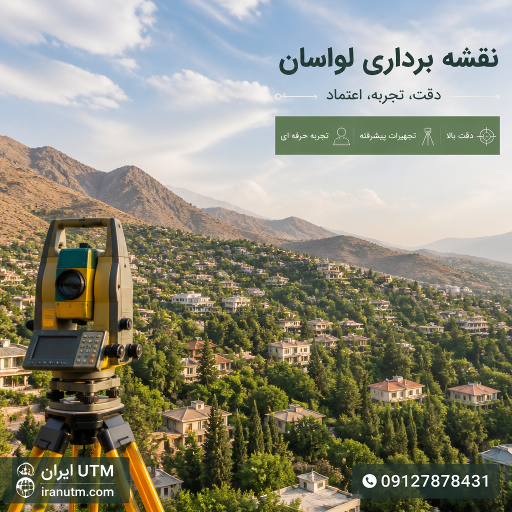 نقشه UTM زمین در لواسان و خدمات نقشه برداری