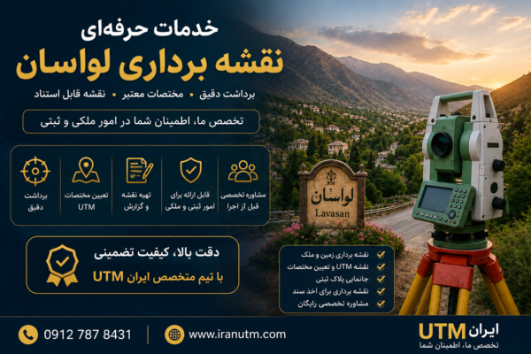 خدمات نقشه برداری لواسان و تهیه نقشه UTM با تجهیزات تخصصی