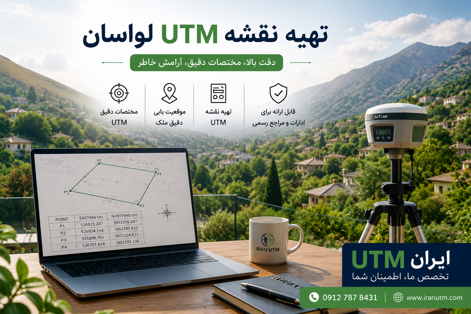 تهیه نقشه UTM لواسان | ایران UTM تهیه نقشه UTM لواسان برای امور ملکی و ثبتی