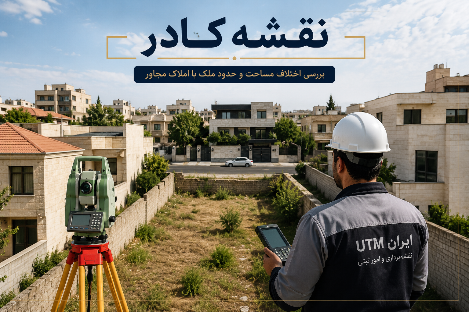 تهیه نقشه کادر | ایران UTM تهیه نقشه کادر و بررسی اختلاف مساحت ملک با املاک مجاور | ایران UTM