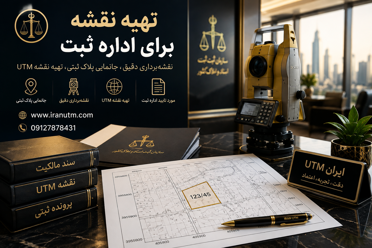 نقشه UTM اداره ثبت | ایران UTM تهیه نقشه UTM برای اداره ثبت و پرونده های ثبتی