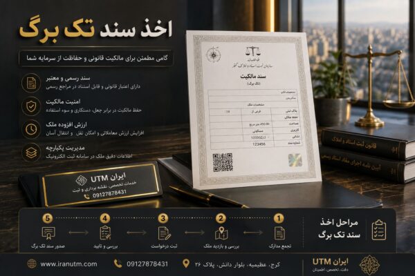 اخذ سند تک‌برگ ملک و تبدیل سند قدیمی به سند تک‌برگ | ایران UTM