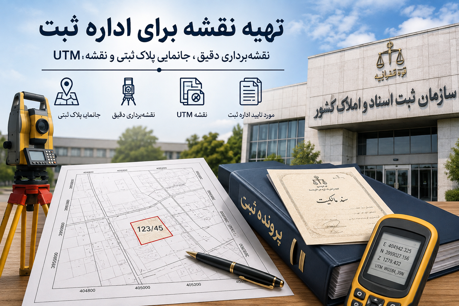 تهیه نقشه برای اداره ثبت | ایران UTM تهیه نقشه برای اداره ثبت و نقشهبرداری ثبتی توسط ایران UTM