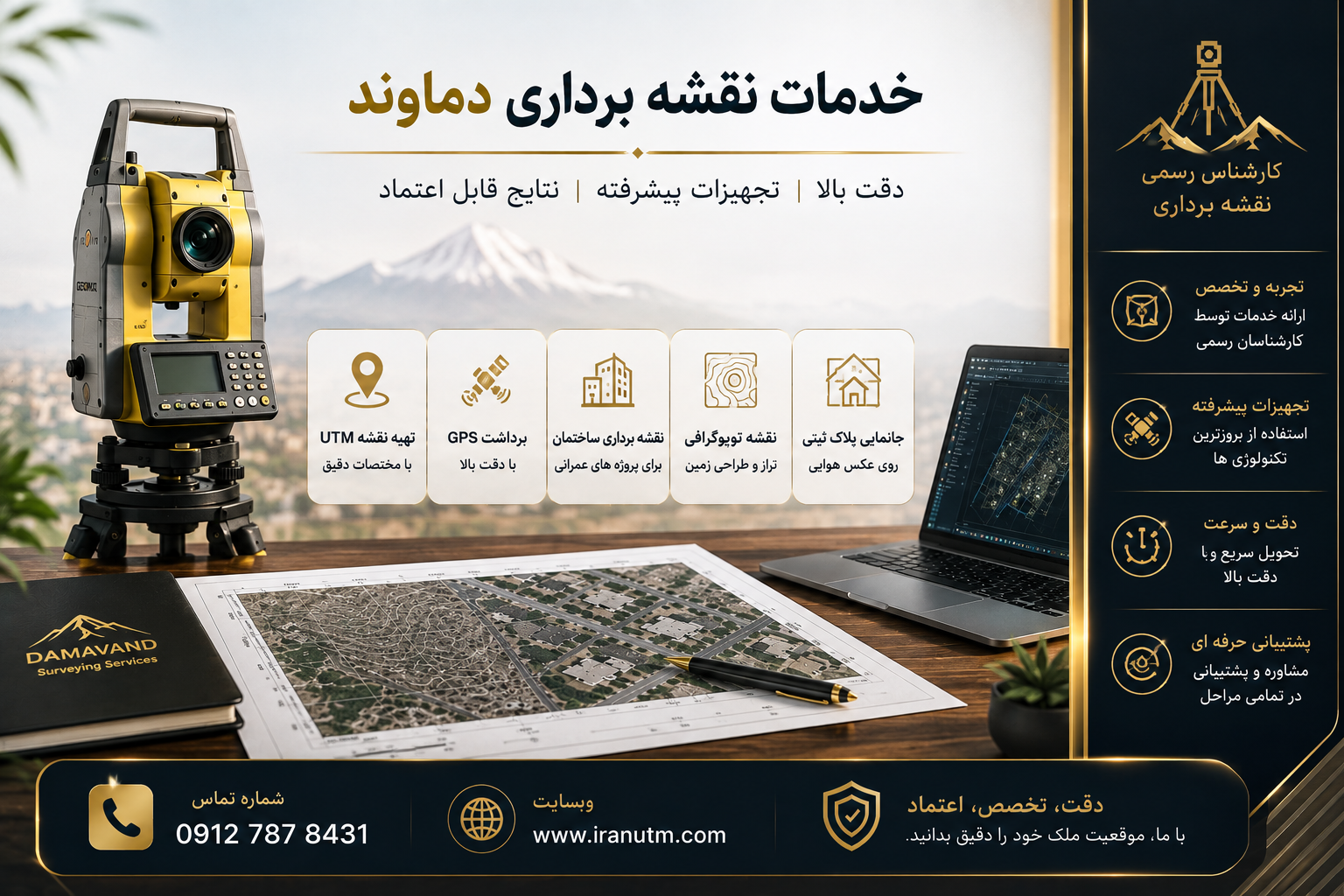 خدمات تخصصی نقشه برداری دماوند و تعیین مختصات ملک