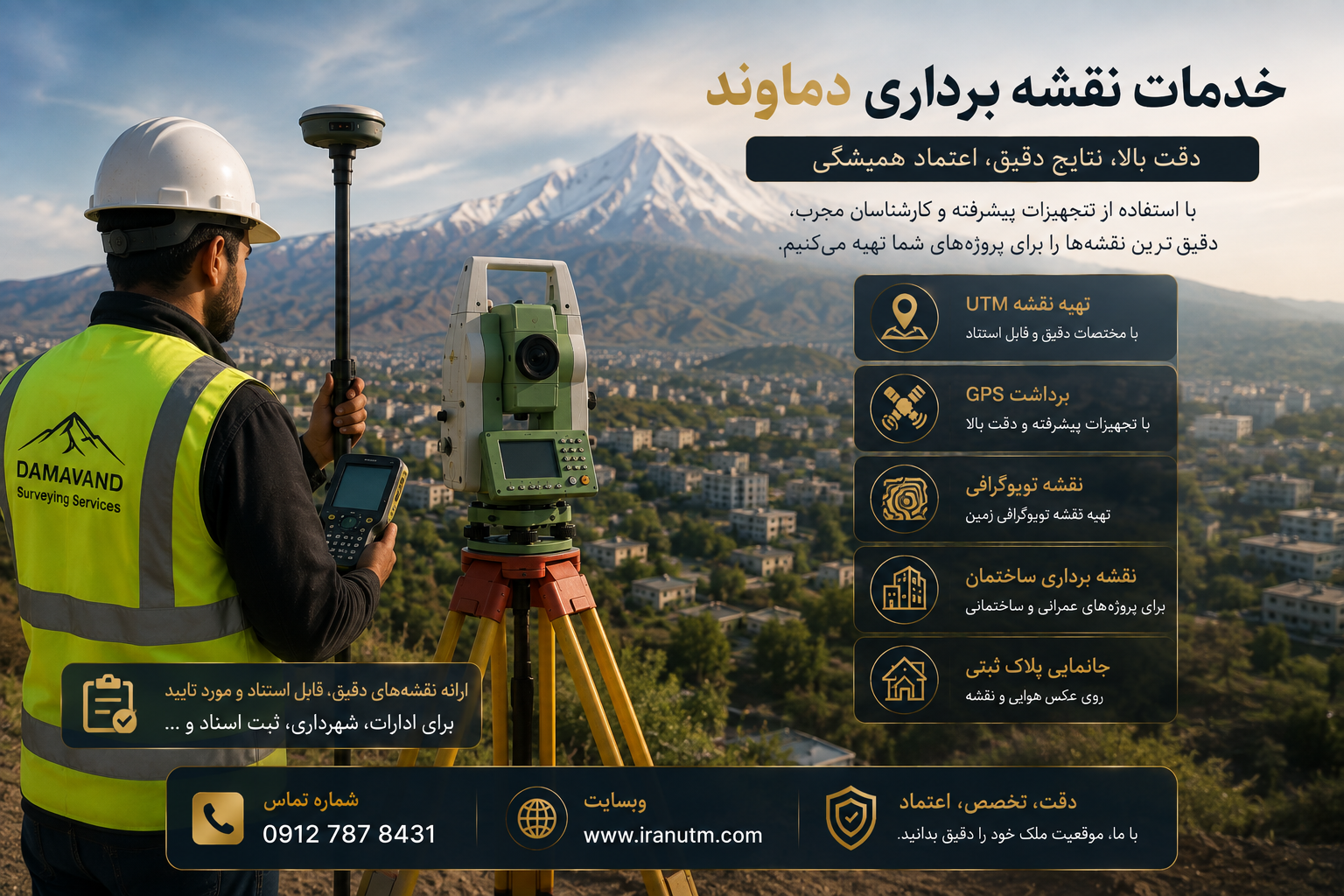 تهیه نقشه UTM دماوند | ایران UTM نقشه UTM و خدمات نقشه برداری دماوند