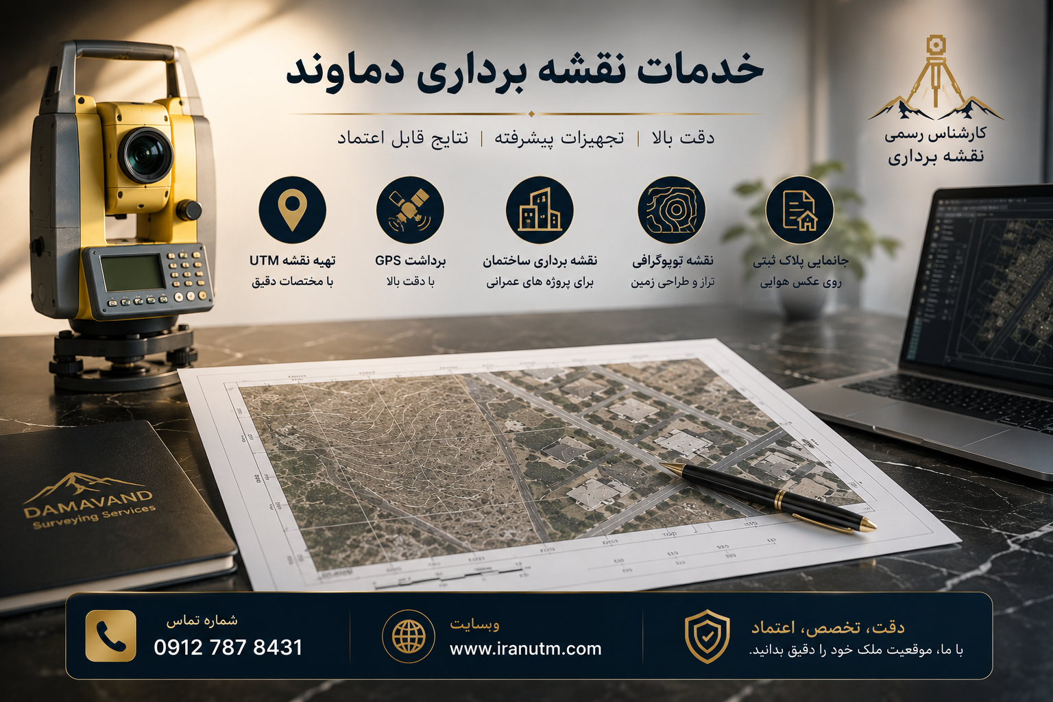 خدمات نقشه برداری دماوند و تهیه نقشه UTM توسط ایران UTM