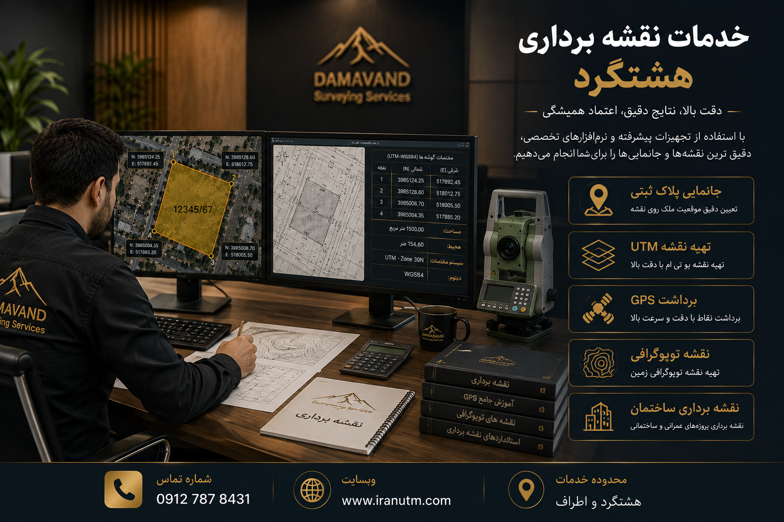 اجرای پروژه نقشه‌برداری و برداشت زمینی