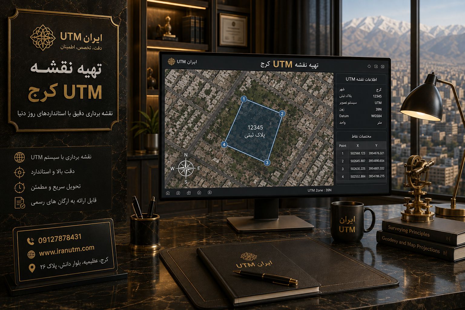 نقشه UTM کرج برای تعیین مختصات و موقعیت دقیق زمین