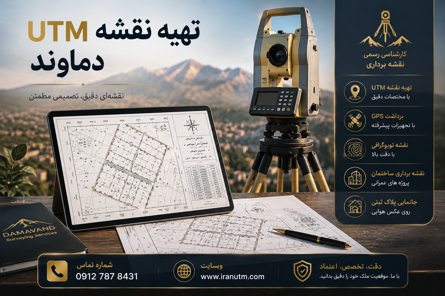 تهیه نقشه UTM دماوند | ایران UTM تهیه نقشه UTM دماوند توسط ایران UTM
